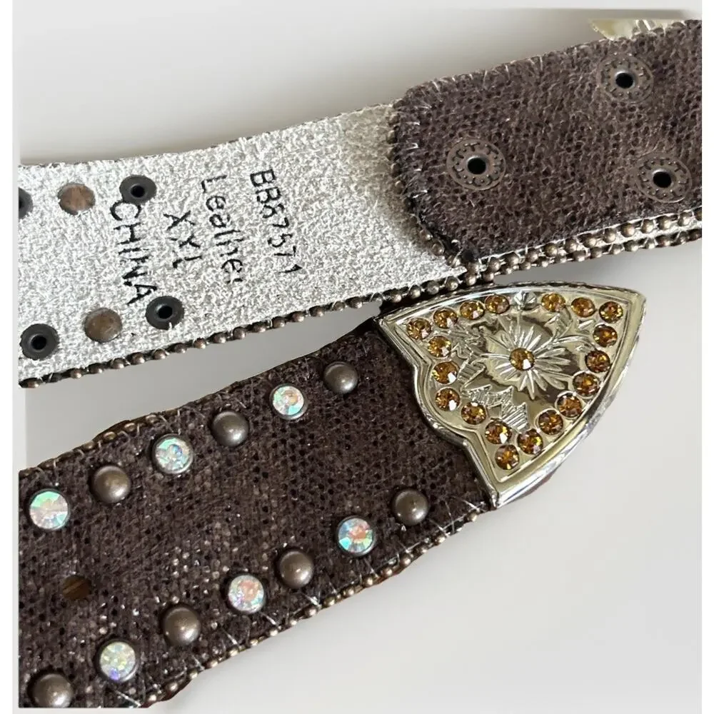 NEW Bit & Bridle Women's RHINESTONE Western Cowgirl Belt - SIZE XXL Bling Chic - Picture 7 of 8
